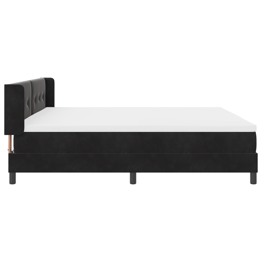 Boxspringbed met matras fluweel zwart 200x200 cm