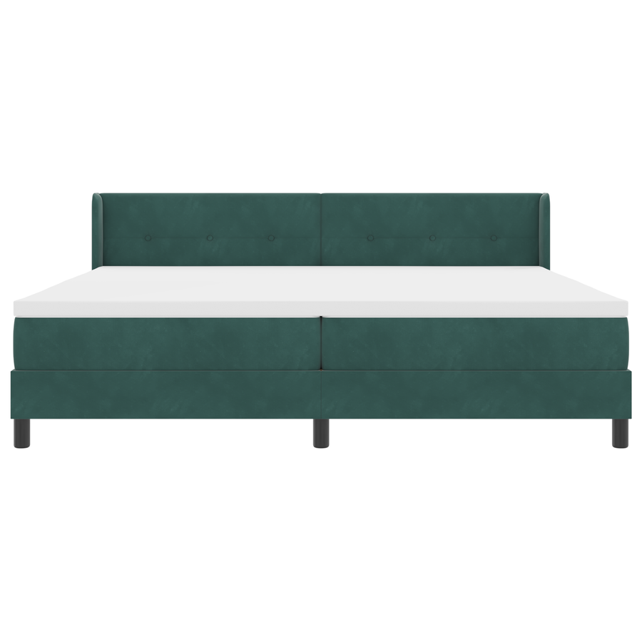 Boxspringbed met matras fluweel donkergroen 200x200 cm