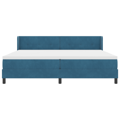 Boxspringbed met matras fluweel donkerblauw 200x200 cm