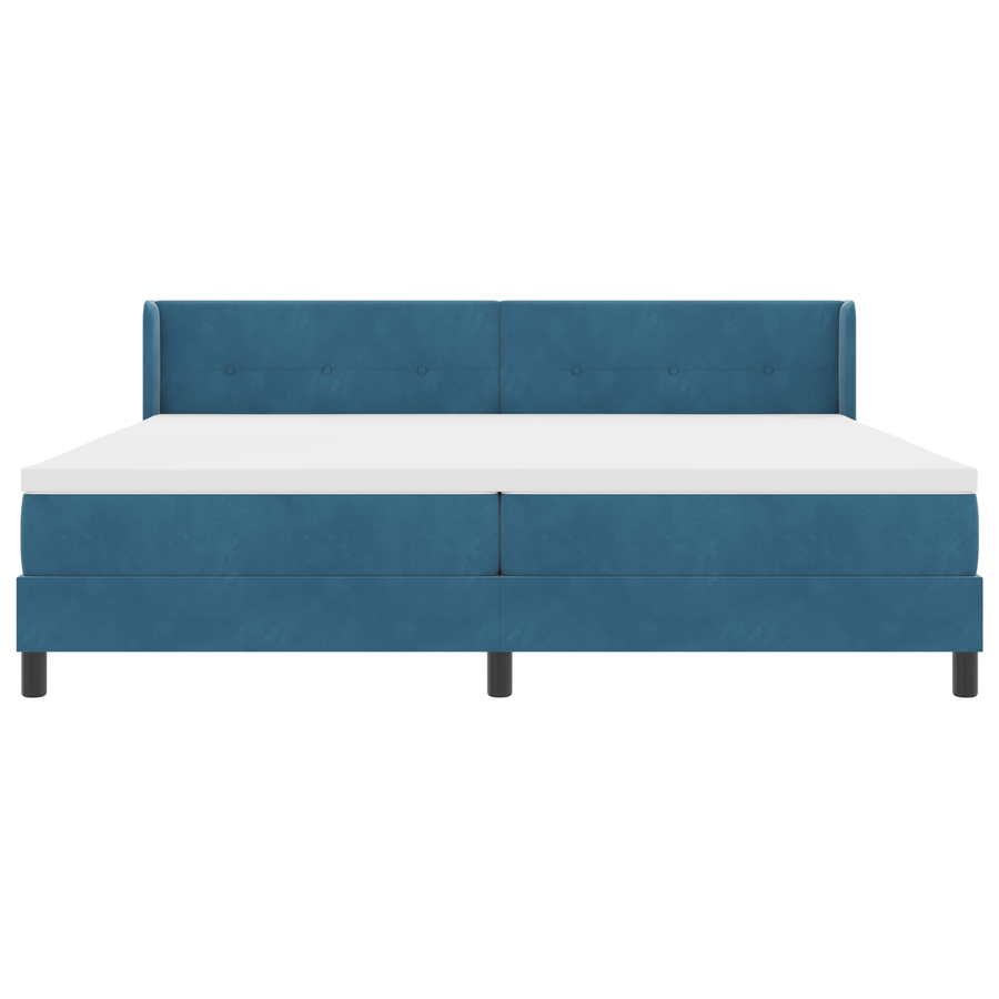 Boxspringbed met matras fluweel donkerblauw 200x200 cm