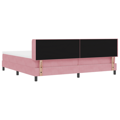 Boxspringbed met matras fluweel roze 200x200 cm