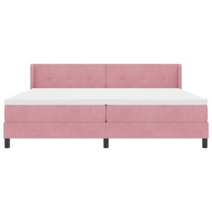 Boxspringbed met matras fluweel roze 200x200 cm