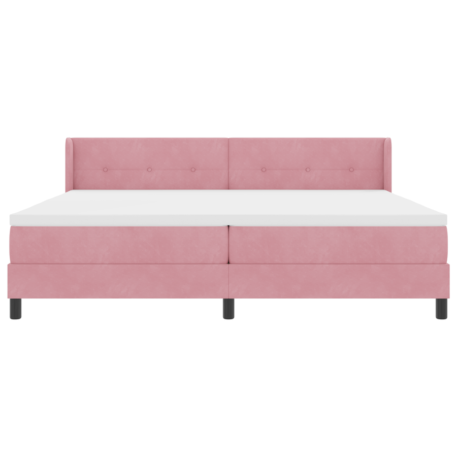 Boxspringbed met matras fluweel roze 200x200 cm