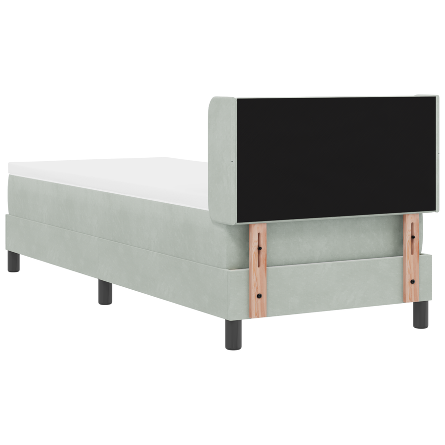 Boxspringbed met matras fluweel lichtgrijs 80x200 cm