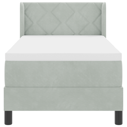 Boxspringbed met matras fluweel lichtgrijs 80x200 cm