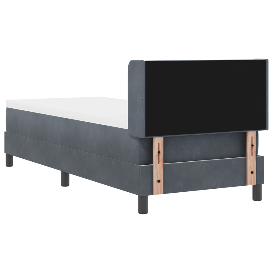 Boxspringbed met matras fluweel donkergrijs 80x200 cm