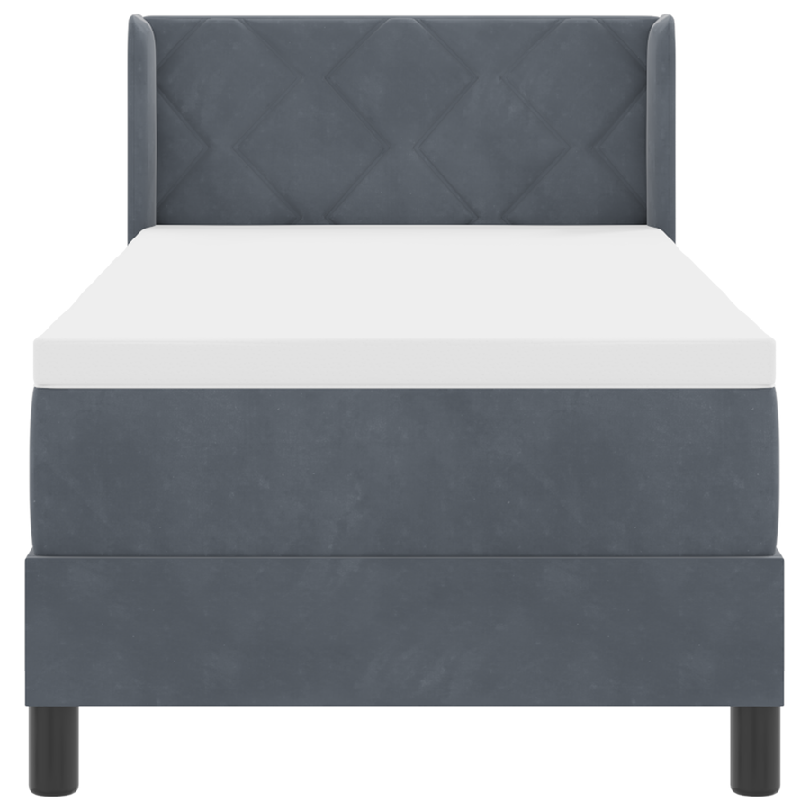 Boxspringbed met matras fluweel donkergrijs 80x200 cm