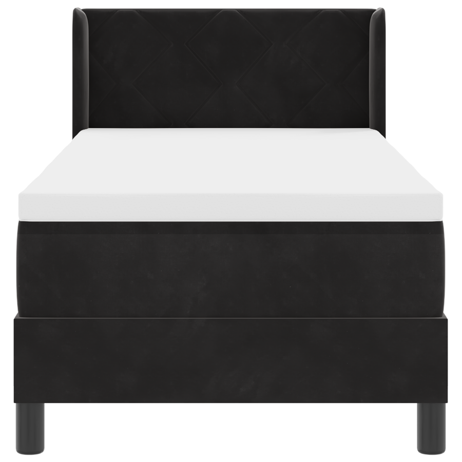 Boxspringbed met matras fluweel zwart 80x200 cm
