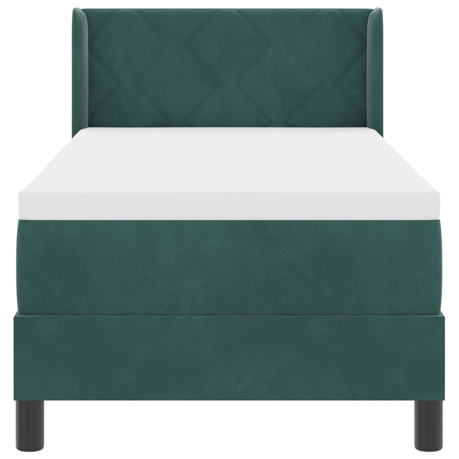 Boxspringbed met matras fluweel donkergroen 80x200 cm