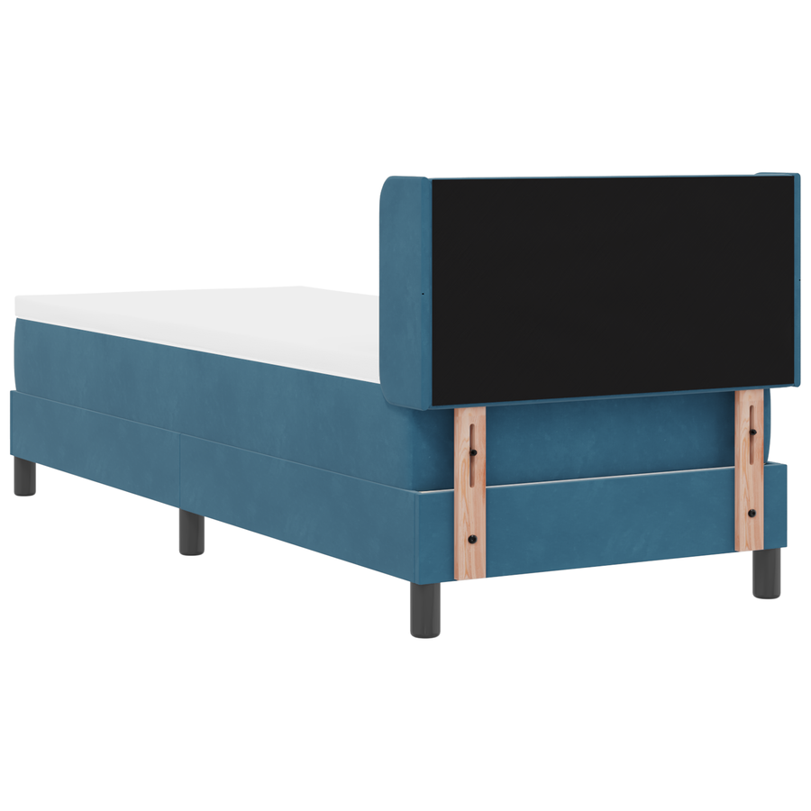Boxspringbed met matras fluweel donkerblauw 80x200 cm