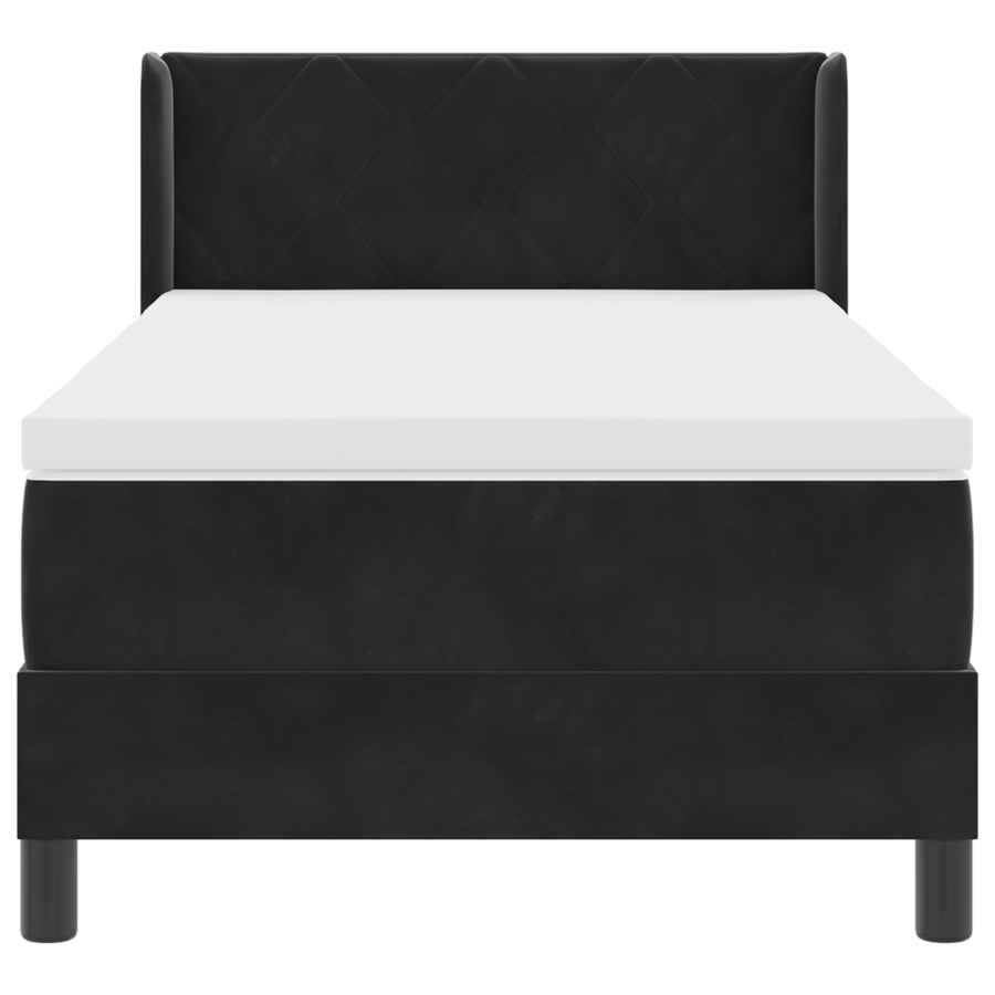 Boxspringbed met matras fluweel zwart 90x190 cm