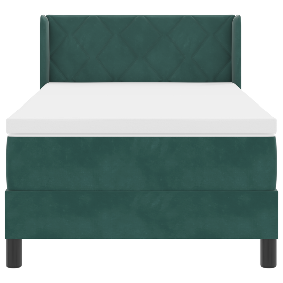 Boxspringbed met matras fluweel donkergroen 90x200 cm