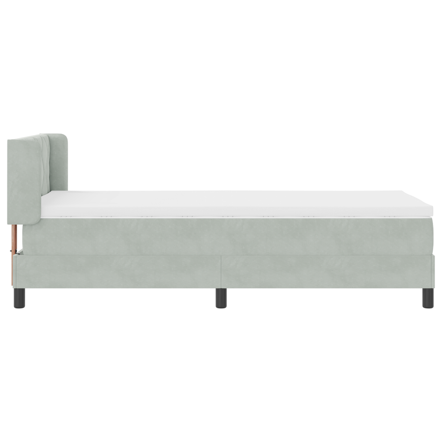 Boxspringbed met matras fluweel lichtgrijs 100x200 cm