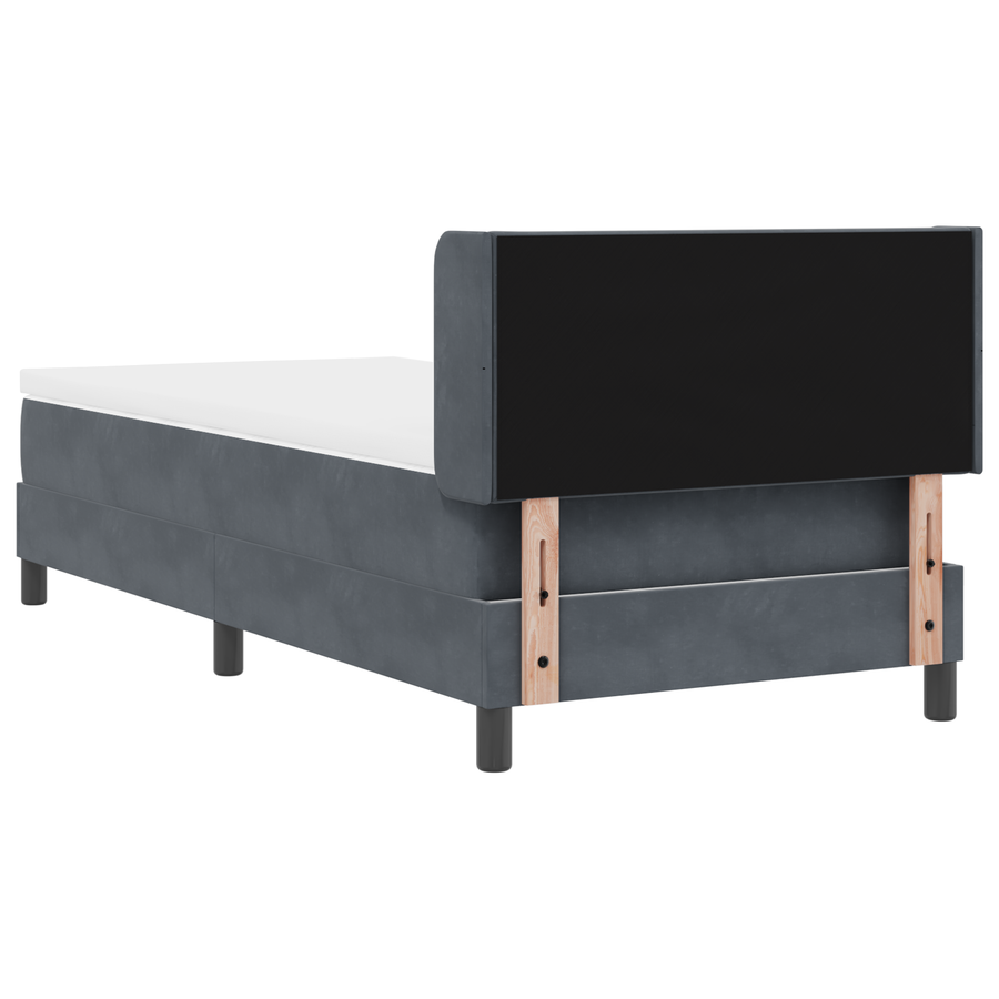 Boxspringbed met matras fluweel donkergrijs 100x200 cm