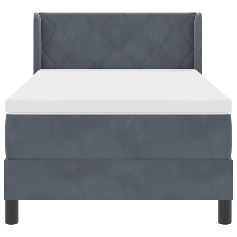 Boxspringbed met matras fluweel donkergrijs 100x200 cm