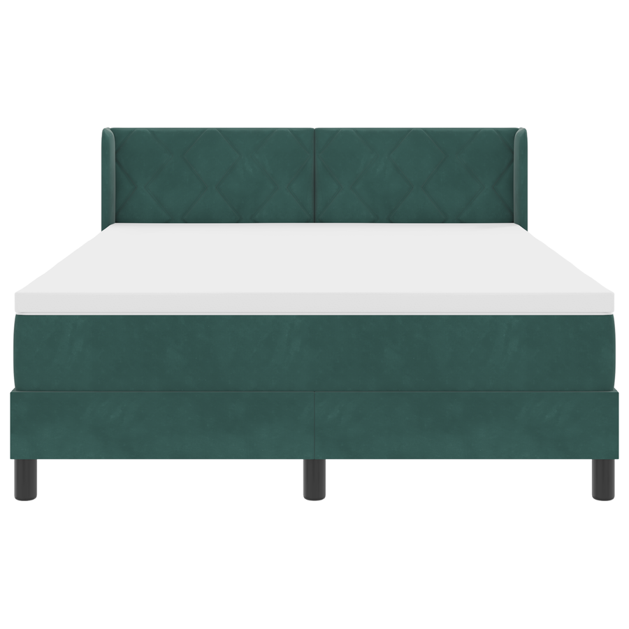 Boxspringbed met matras fluweel donkergroen 140x190 cm