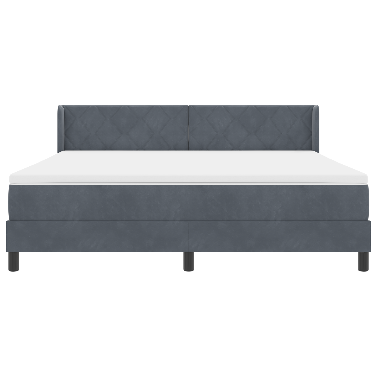 Boxspringbed met matras fluweel donkergrijs 180x200 cm