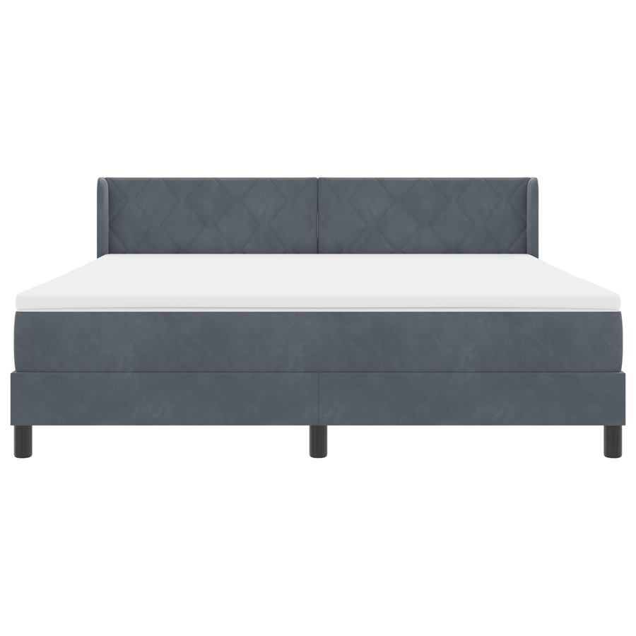 Boxspringbed met matras fluweel donkergrijs 180x200 cm