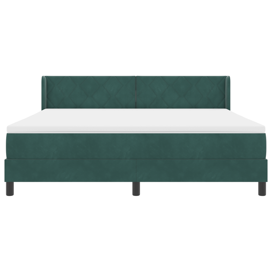 Boxspringbed met matras fluweel donkergroen 180x200 cm
