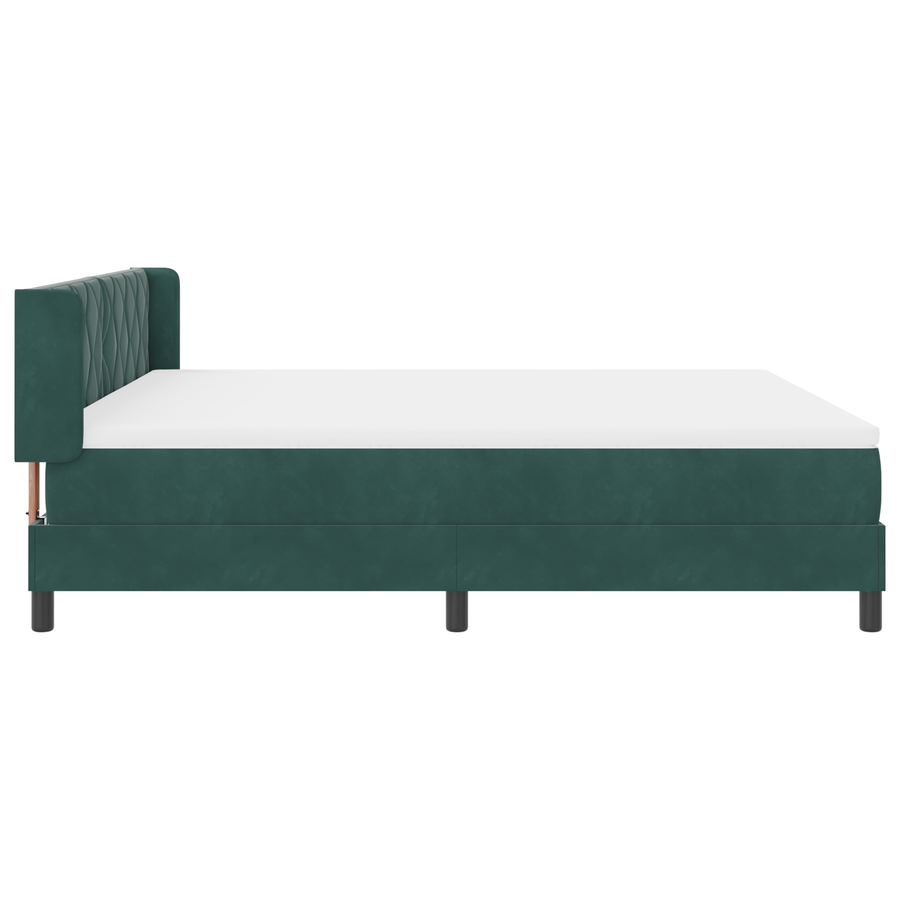 Boxspringbed met matras fluweel donkergroen 180x200 cm