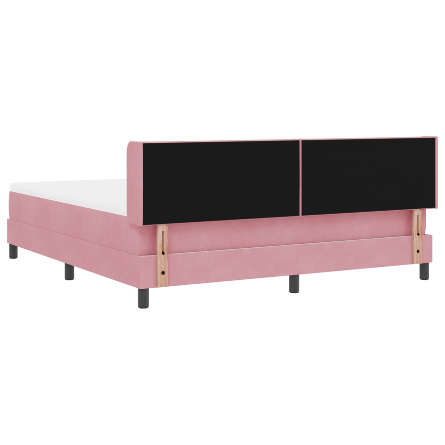 Boxspringbed met matras fluweel roze 180x200 cm