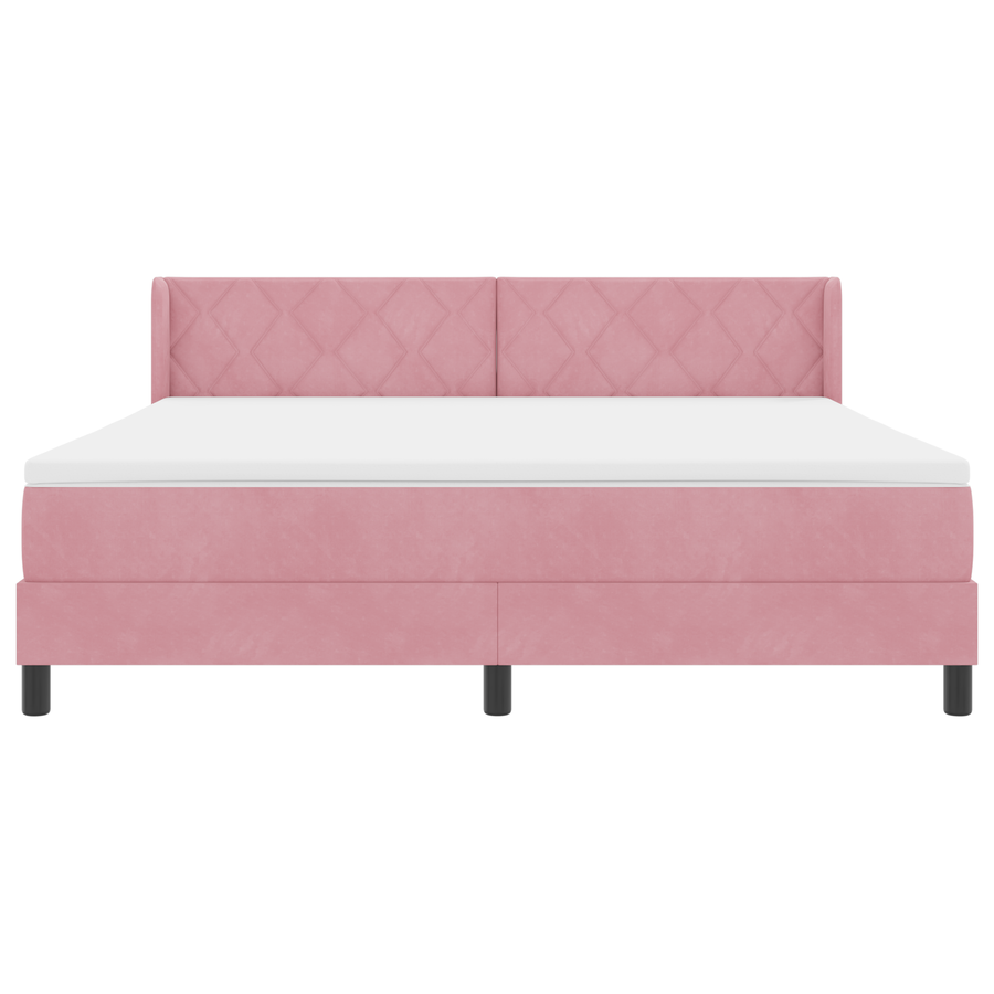 Boxspringbed met matras fluweel roze 180x200 cm