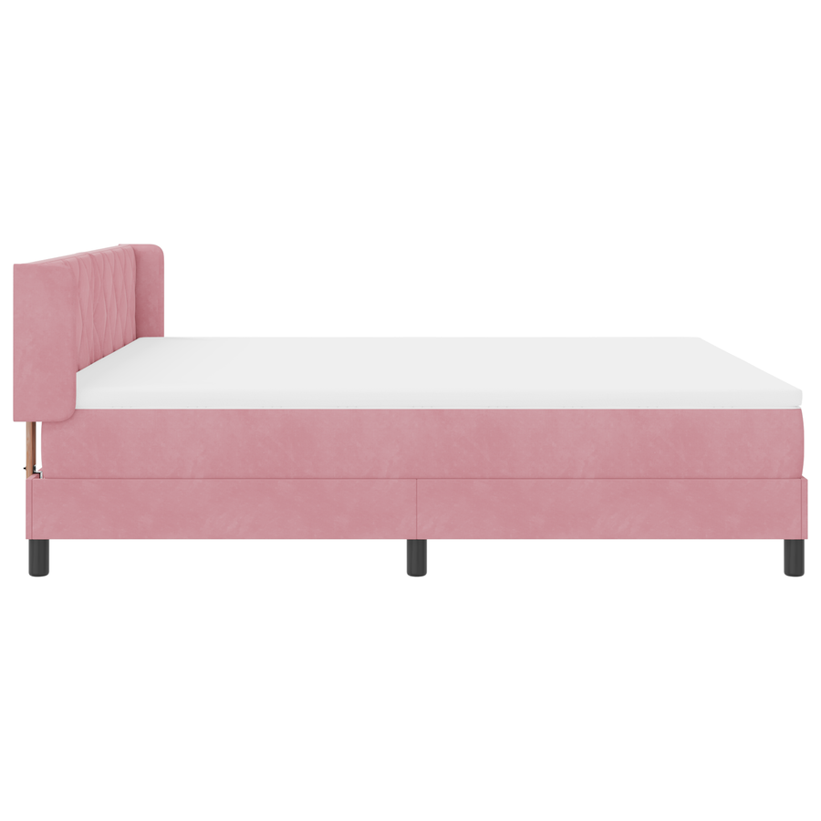 Boxspringbed met matras fluweel roze 180x200 cm