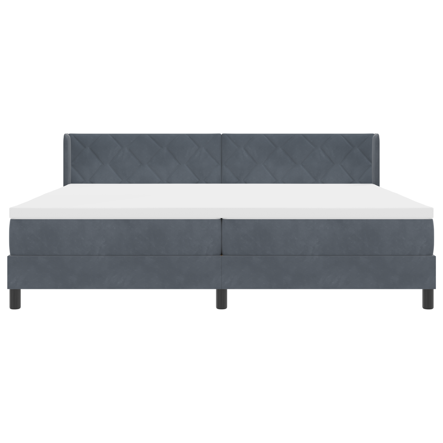 Boxspringbed met matras fluweel donkergrijs 200x200 cm