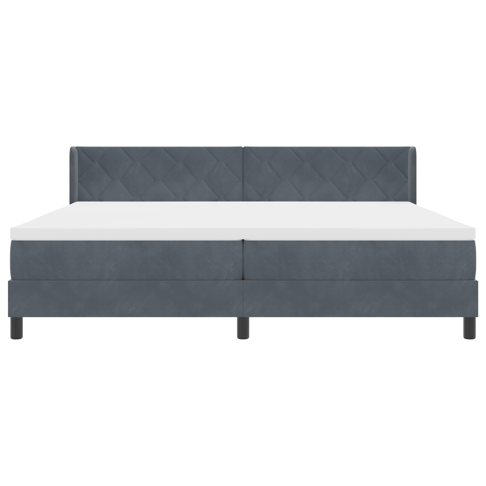 Boxspringbed met matras fluweel donkergrijs 200x200 cm