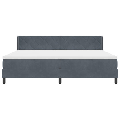 Boxspringbed met matras fluweel donkergrijs 200x200 cm