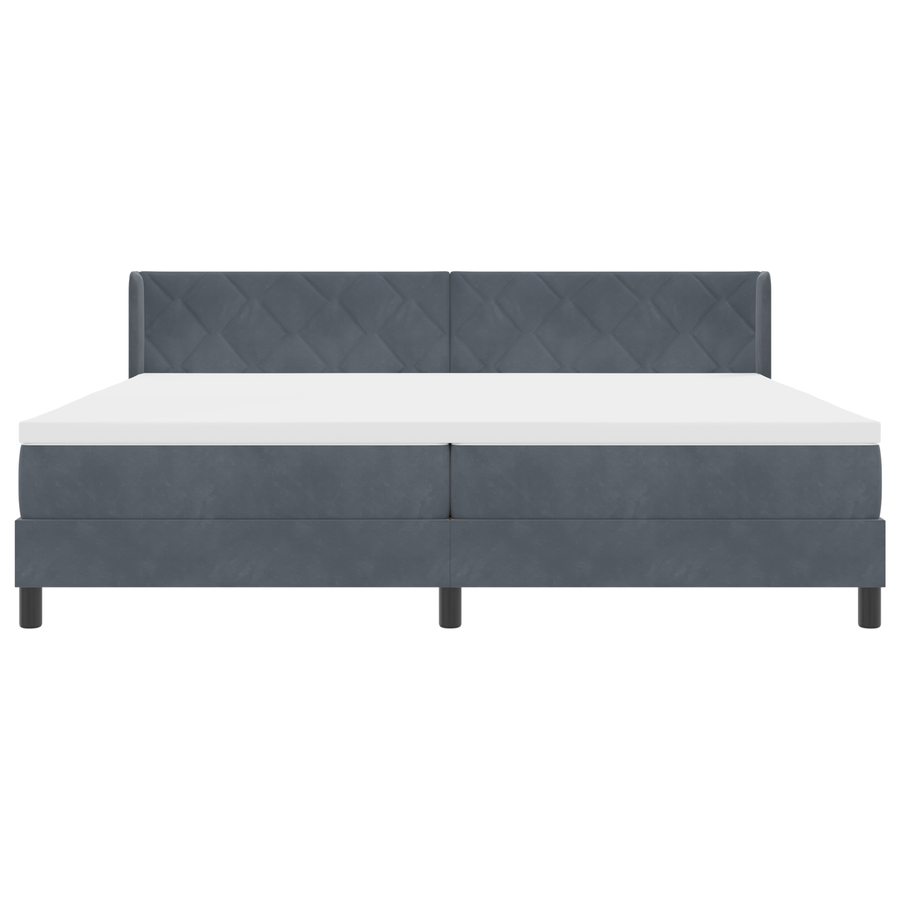 Boxspringbed met matras fluweel donkergrijs 200x200 cm