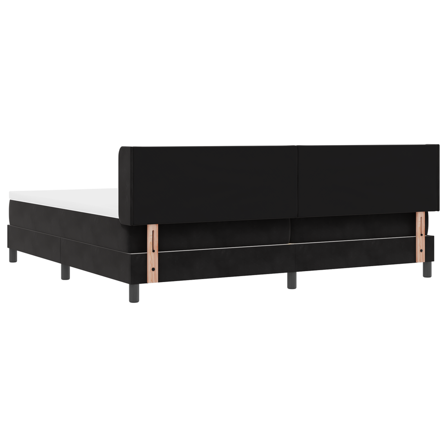 Boxspringbed met matras fluweel zwart 200x200 cm