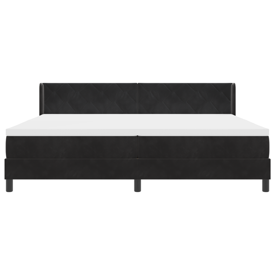 Boxspringbed met matras fluweel zwart 200x200 cm
