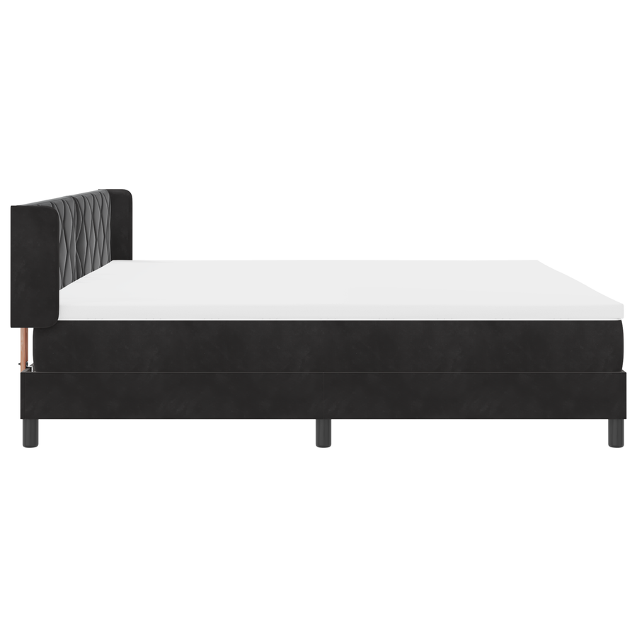 Boxspringbed met matras fluweel zwart 200x200 cm