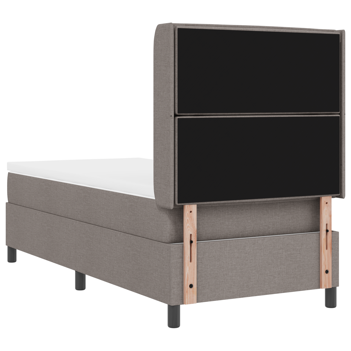 Boxspringbed met matras stof taupe 90x200 cm