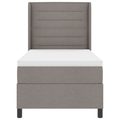 Boxspringbed met matras stof taupe 90x200 cm