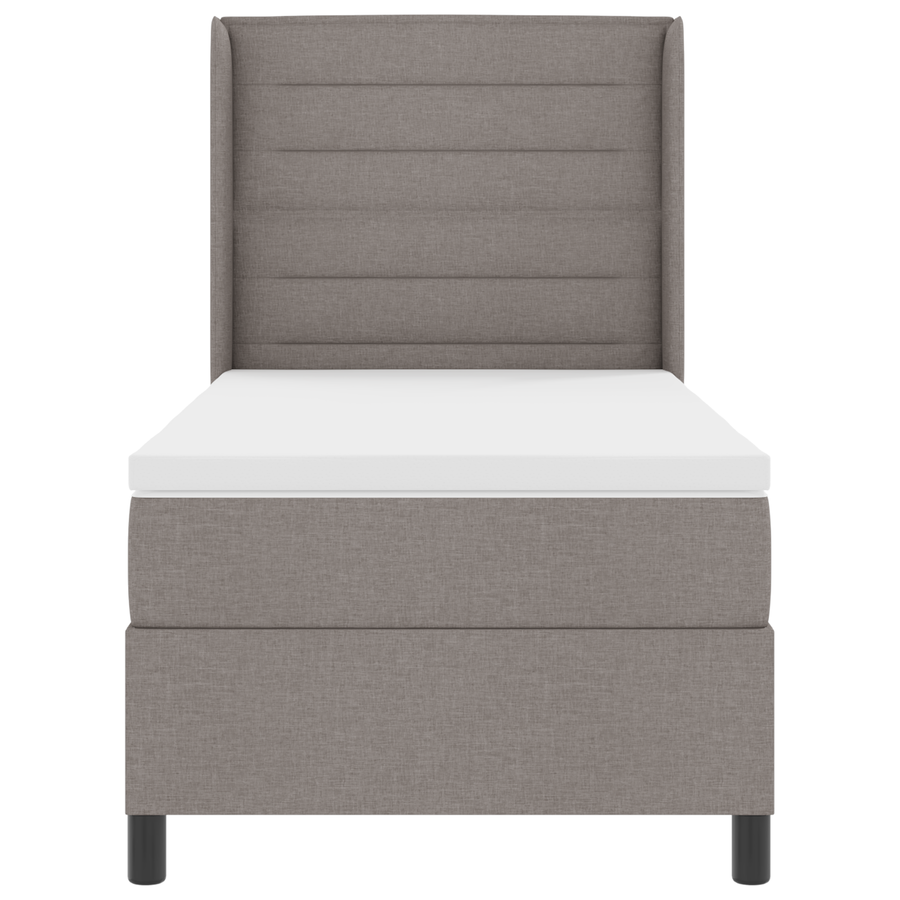 Boxspringbed met matras stof taupe 90x200 cm