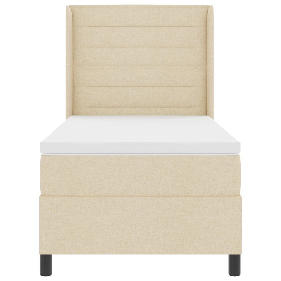 Boxspringbed met matras stof crèmekleurig 90x200 cm