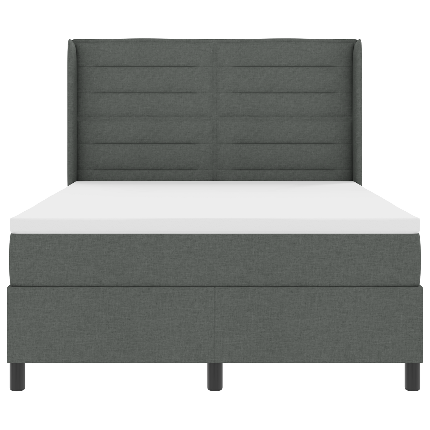 Boxspringbed met matras stof donkergrijs 140x190 cm