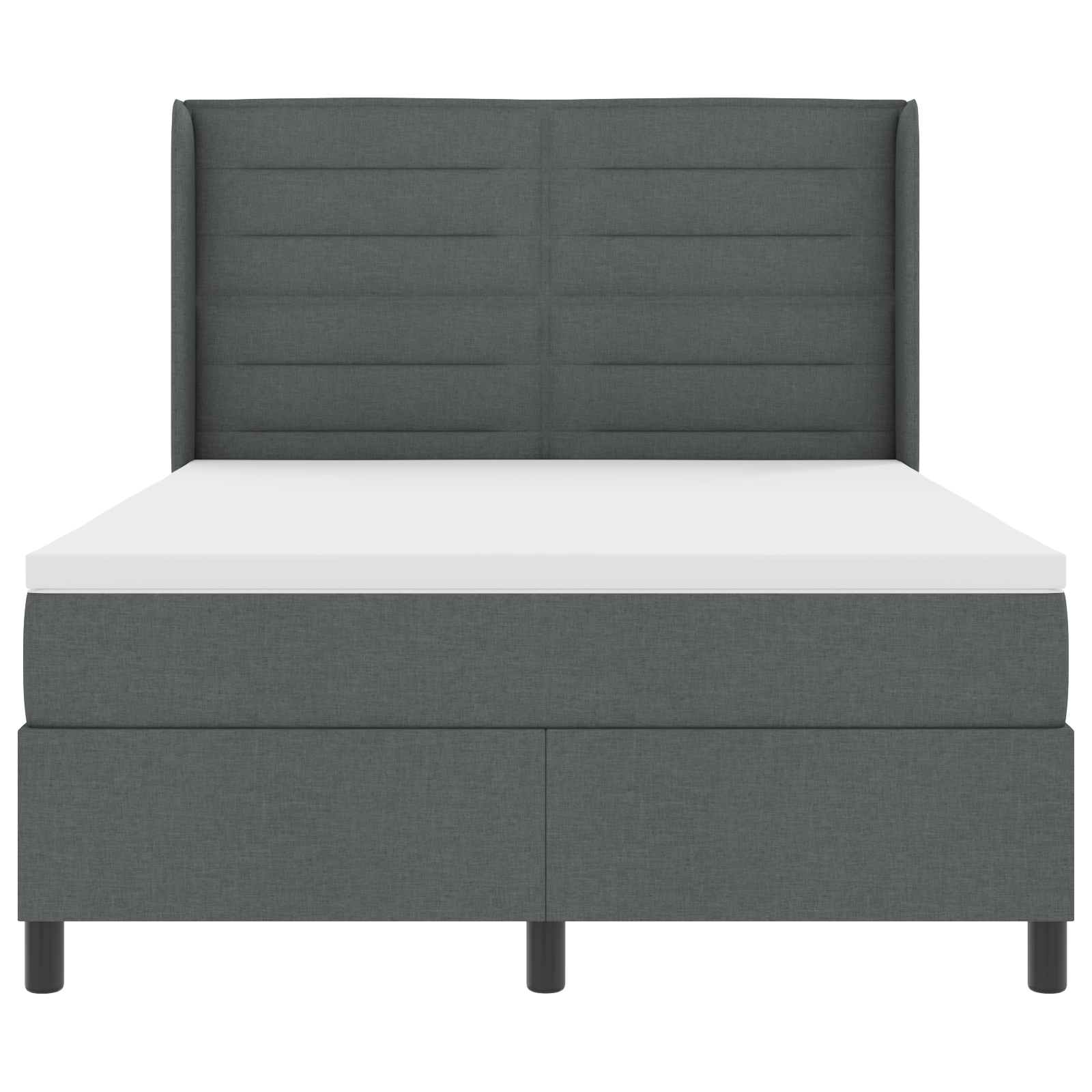Boxspringbed met matras stof donkergrijs 140x190 cm