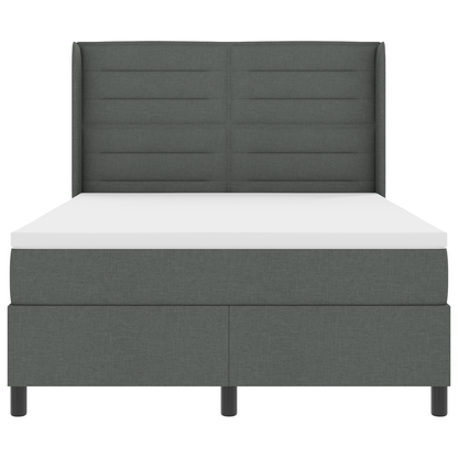 Boxspringbed met matras stof donkergrijs 140x190 cm