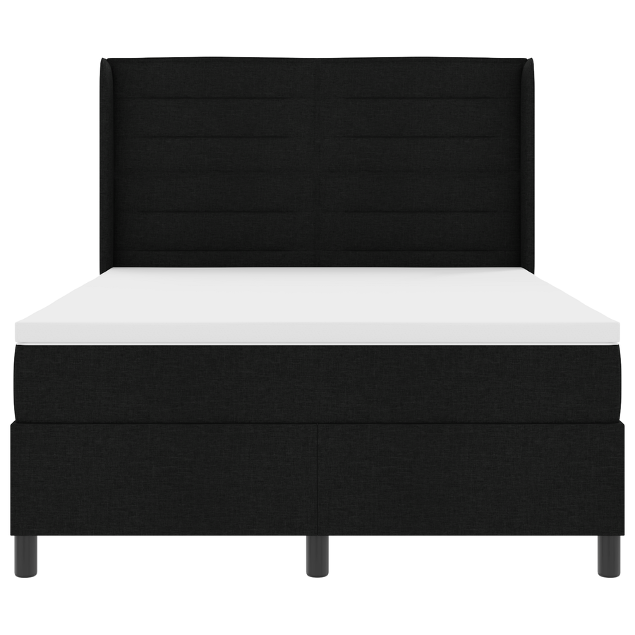Boxspringbed met matras stof zwart 140x190 cm