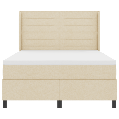 Boxspring Bed met Matras Crème 140x190 cm Stof