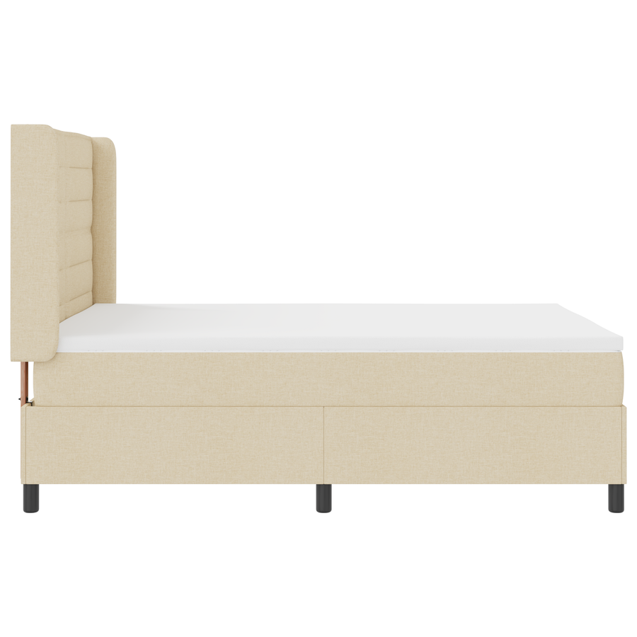 Boxspring Bed met Matras Crème 140x190 cm Stof