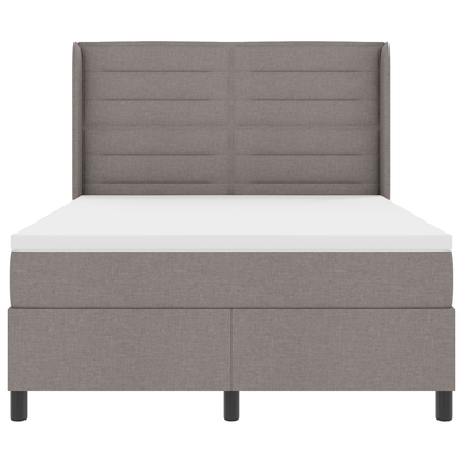 Boxspringbed met matras stof taupe 140x200 cm