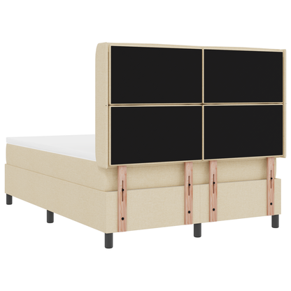 Boxspringbed met matras stof crèmekleurig 140x200 cm