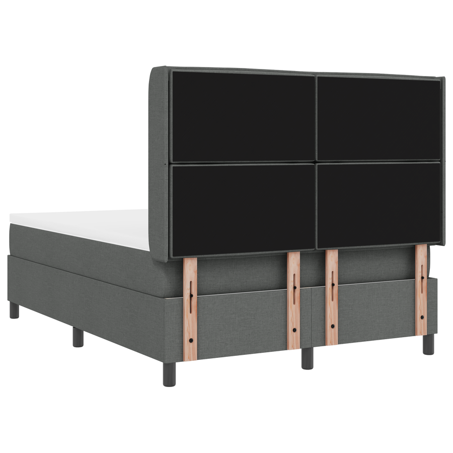 Boxspringbed met matras stof donkergrijs 160x200 cm