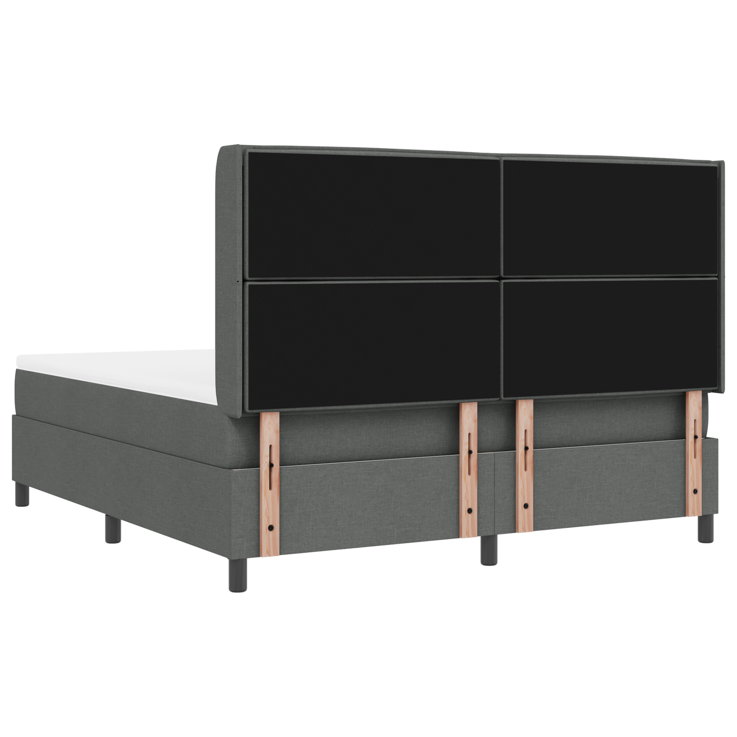 Boxspringbed met matras stof donkergrijs 180x200 cm
