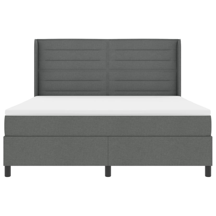 Boxspringbed met matras stof donkergrijs 180x200 cm