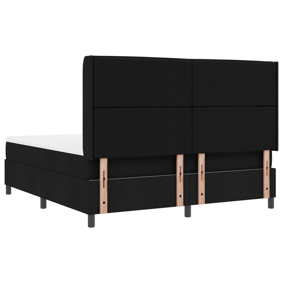 Boxspringbed met matras stof zwart 180x200 cm